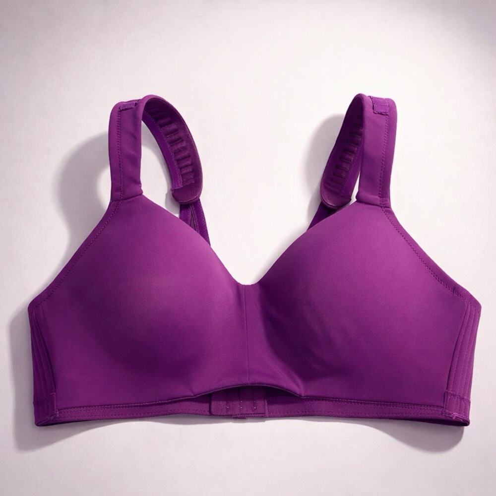 Comfort Choice Bra 36B Front-Wireless Back Shooting Fuchsia Adjustable Strap NWD
